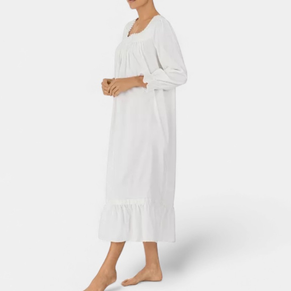 Eileen West NWOT Women's White Long Sleeve Nightgown - Picture 5 of 11